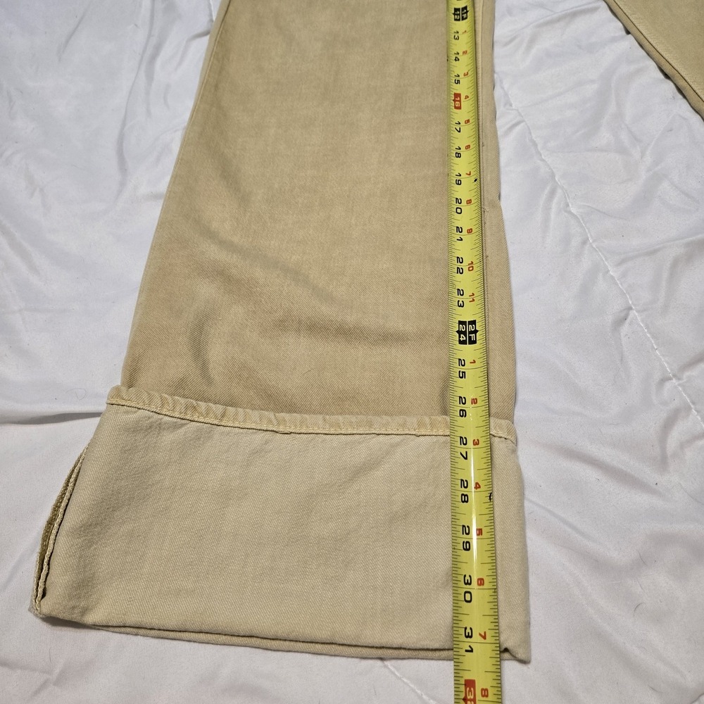 Zara High Wasted Cuffed Wide Leg Taupe Tan Jeans 6045/038 Size 6 - Picture 5 of 9